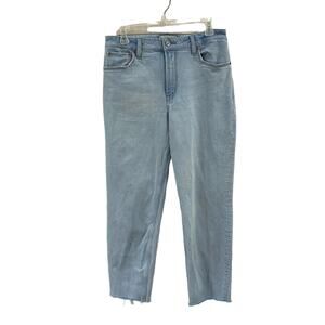 Abercrombie High Rise Mom Jeans 28/6 Raw Hem Ankle Slim Fit Vintage Chic